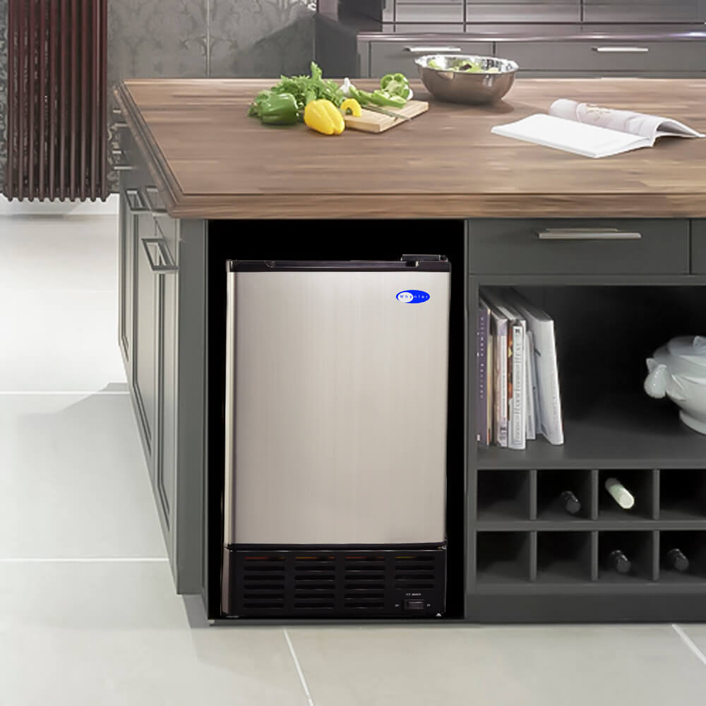 18" W X 25″ H X 15″ D Ice Maker, Ice Production Per Day: 12 lbs.