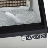 Maxx Ice Self-Contained Ice Machine, 260 lbs, Full Dice Ice Cubes, with 75 lb Built-in Ice Storage Bin, in Stainless Steel with Black Trim (MIM250)