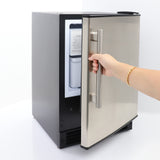Maxx Ice Countertop or Built-In Ice Maker, 15"W, 15 lbs, Crescent Ice Cubes, 12 lb Ice Storage Bin, in Black with Stainless Steel Door (MIMC15C)