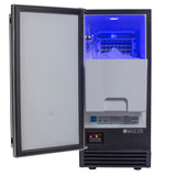 Maxx Ice Premium Indoor Self-Contained Ice Machine, 15"W, 65 lbs, Full Dice Ice Cubes, Energy Star Listed, in Stainless Steel (MIM50P)