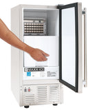 Maxx Ice Self-Contained Outdoor Ice Machine, 15"W, 60 lbs, Full Dice Ice Cubes, Energy Star Listed, in Stainless Steel (MIM50-O)
